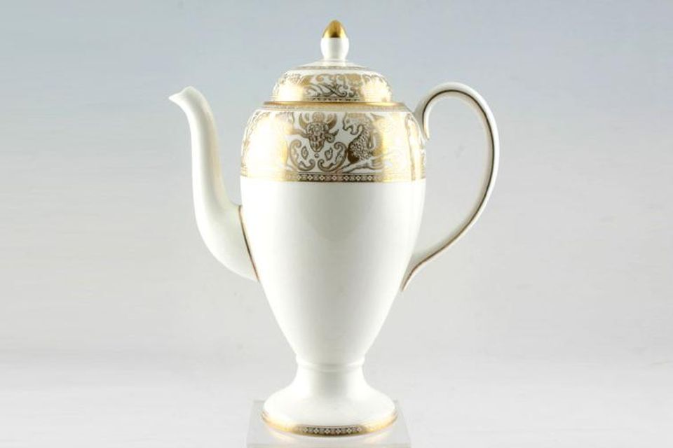 Wedgwood Florentine - Gold - Black Urn Backstamp - W4219 Coffee Pot 1 3/4pt