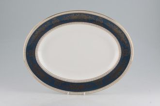 Wedgwood Columbia - Blue + Gold R4509 Oval Platter 14"