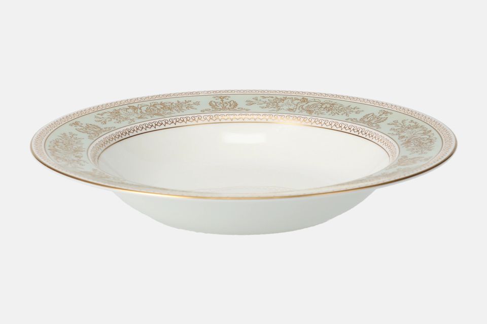 Wedgwood Columbia - Sage Green and Gold Rimmed Bowl 8"