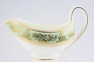 Wedgwood Columbia - Sage Green and Gold Sauce Boat