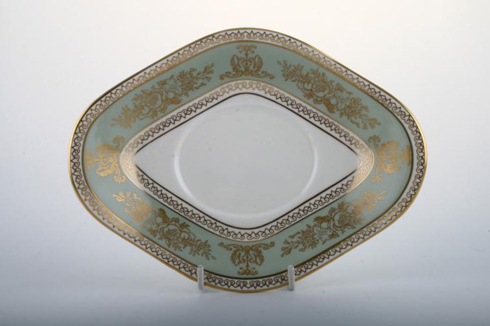 Wedgwood Columbia - Sage Green and Gold Sauce Boat Stand