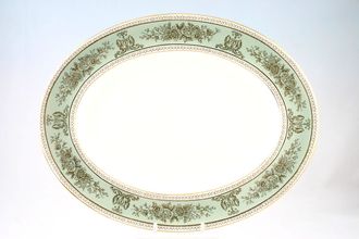 Wedgwood Columbia - Sage Green and Gold Oval Platter 13 3/4"