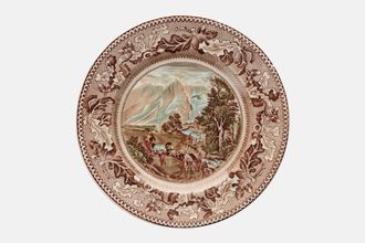 Johnson Brothers Historic America-Brown with Coloured Scenes Tea / Side Plate Covered Wagons, and the Rocky Mountains 6 1/4"