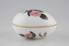 Wedgwood Hathaway Rose Egg Box Lidded trinket box 2 3/4" thumb 1