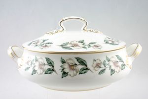 Crown Staffordshire Christmas Roses - Plain Edge Vegetable Tureen with Lid