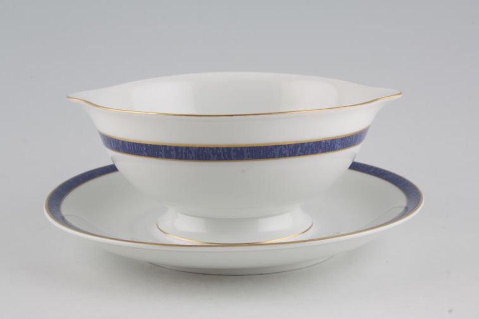Rosenthal Azure Sauce Boat and Stand Fixed Round, eared 6 1/2" x 5 1/2"