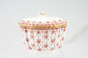 Spode Fleur de Lys - Red Sugar Bowl - Lidded (Tea)