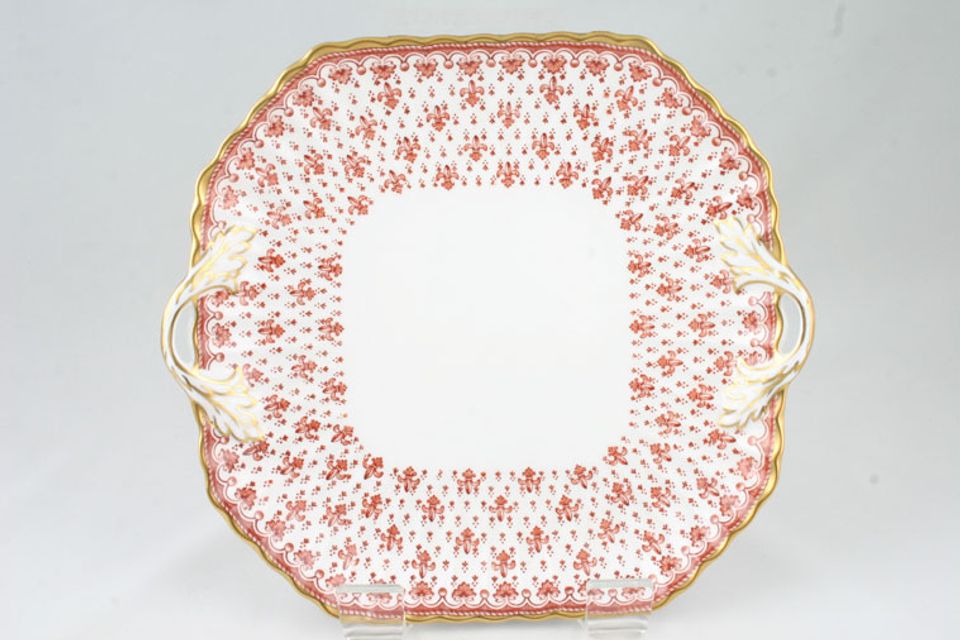 Spode Fleur de Lys - Red Cake Plate Square
