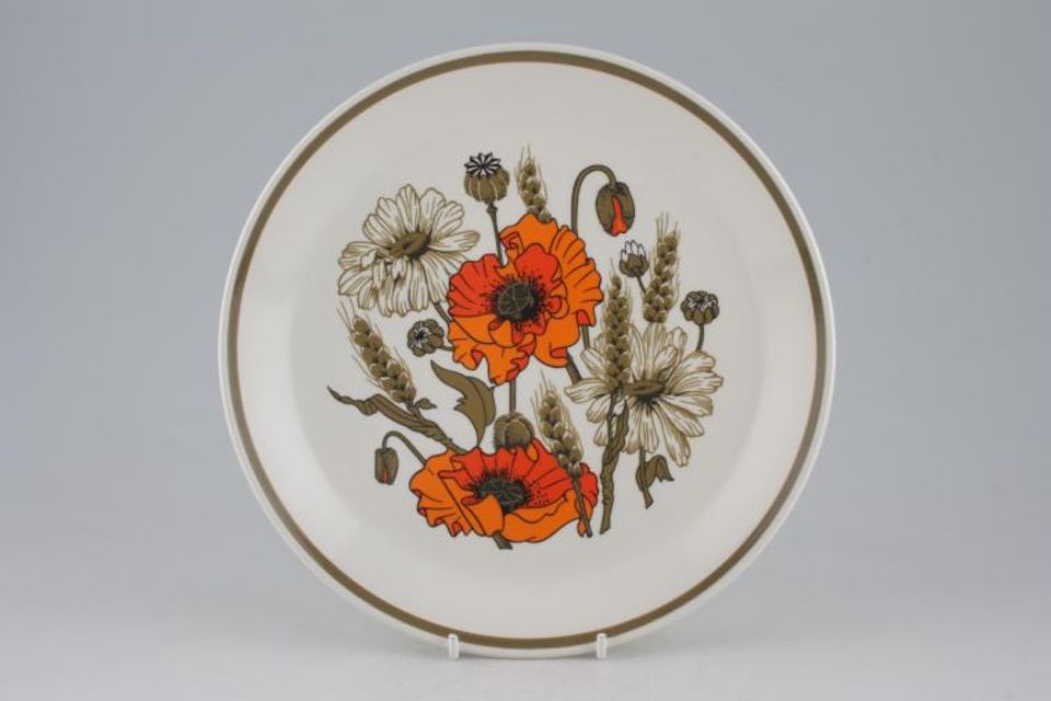 Meakin Poppy - Ridged and Rounded Bases Breakfast / Lunch Plate Rounded 9"