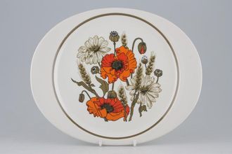 Sell Meakin Poppy - Ridged and Rounded Bases Oval Plate Oval plate round well 10 3/4" x 8 3/4"