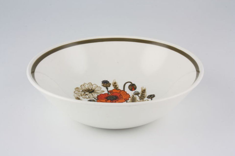 Meakin Poppy - Ridged and Rounded Bases Soup / Cereal Bowl Rounded 6 3/8"