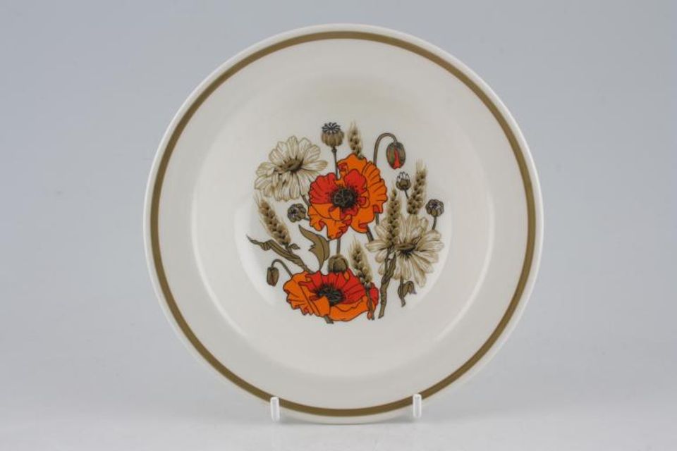 Meakin Poppy - Ridged and Rounded Bases Rimmed Bowl Rounded 6 3/8"