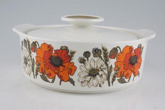 Meakin Poppy - Ridged and Rounded Bases Vegetable Tureen with Lid