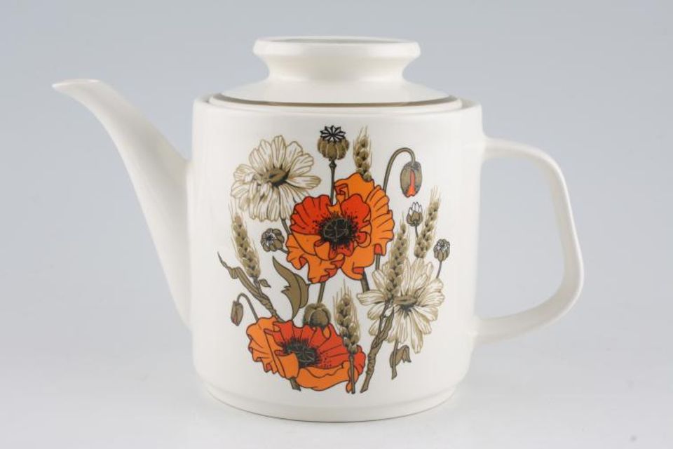 Meakin Poppy - Ridged and Rounded Bases Teapot 2pt