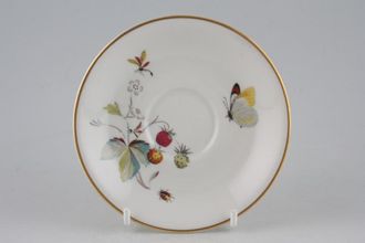 Royal Worcester Strawberry Fair - Gold Edge Porcelain Coffee Saucer 4 5/8"