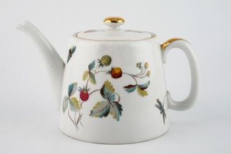 Royal Worcester Strawberry Fair - Gold Edge Porcelain Teapot Shape 9, Size 6 1 1/2pt