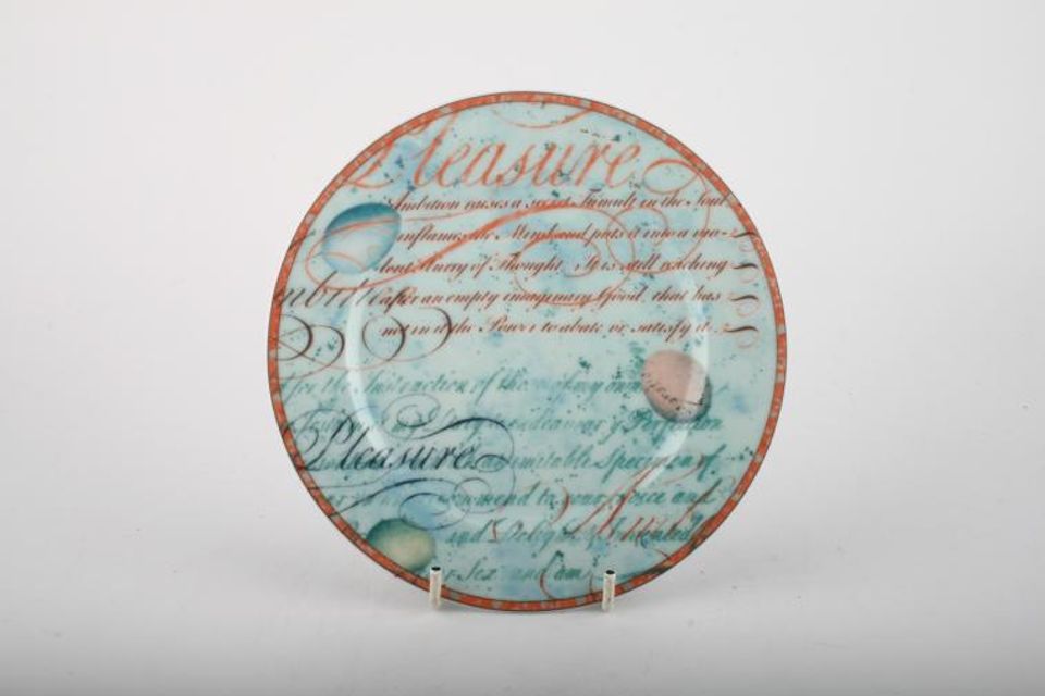 Wedgwood Variations Tea / Side Plate script turquoise 7"