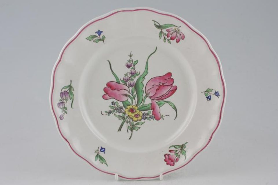 Spode Marlborough (Copeland Spode) Salad/Dessert Plate 2 Tulips. Colours and designs of secondary flowers may vary. 8 5/8"