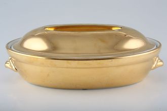 Royal Worcester Gold Lustre Casserole Dish + Lid Oval 1pt