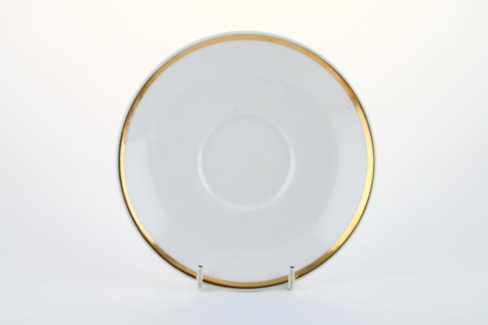 Royal Worcester Gold Lustre Breakfast Saucer White with gold rim 6 1/2"