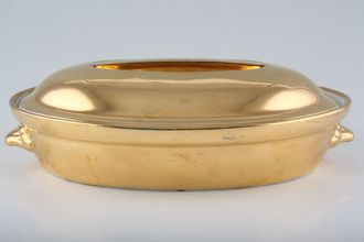 Royal Worcester Gold Lustre Casserole Dish + Lid Oval 1 1/2pt