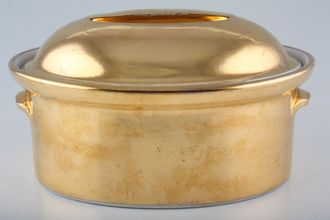 Royal Worcester Gold Lustre Casserole Dish + Lid Oval 2pt