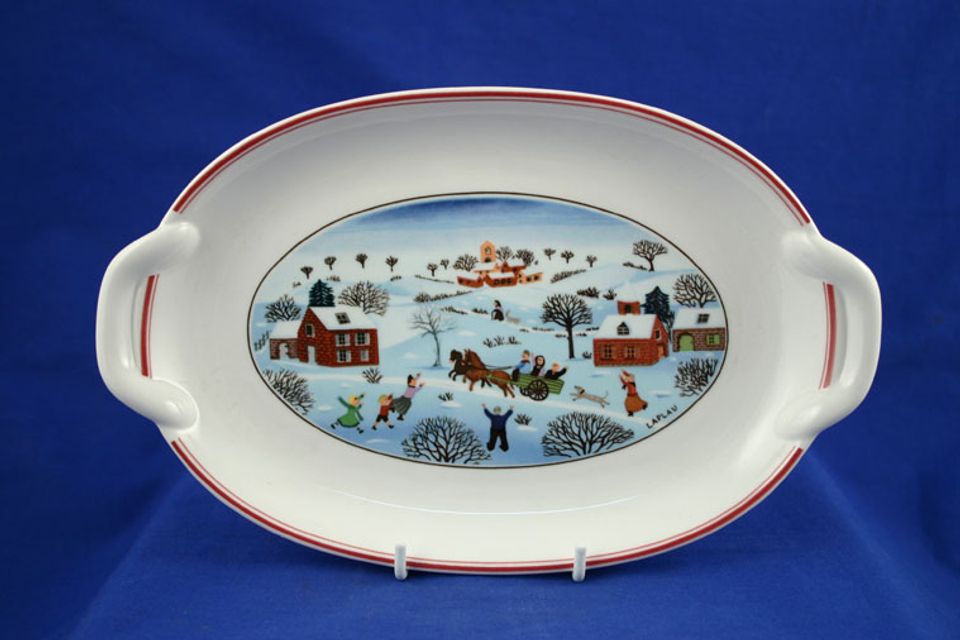 Villeroy & Boch Naif Christmas Serving Tray oval, size incl. 2 handles 10 1/4"