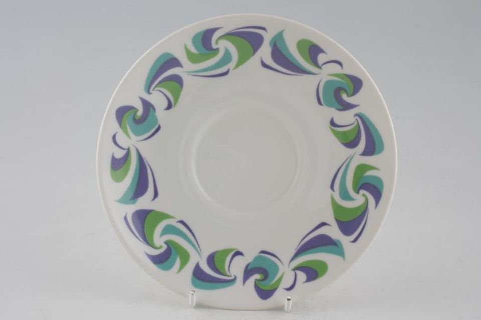 Royal Worcester Rio - Green + Purple + Turquoise Breakfast Saucer 6 1/2"