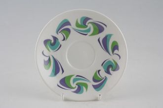 Royal Worcester Rio - Green + Purple + Turquoise Coffee Saucer 5 1/4"