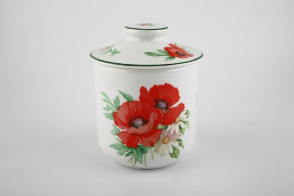 Royal Worcester Poppies Storage Jar + Lid Size represents height. Height doesn't include lid. Ceramic Lid 4 3/4"