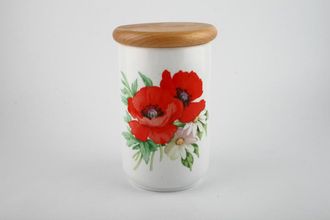 Sell Royal Worcester Poppies Storage Jar + Lid Size represents height.Height doesn't include lid. Wooden lid 6 3/4"