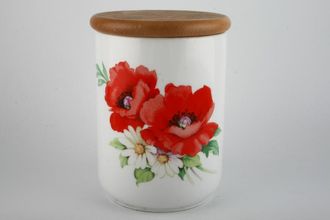 Sell Royal Worcester Poppies Storage Jar + Lid Size represents height. Wooden lid 8"
