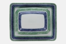 Villeroy & Boch Switch 3 Butter Dish + Lid Lid has Leaves Pattern and Green & Blue stripes. Base has Wide Green and Blue Stripes thumb 4