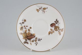 Royal Worcester Golden Harvest - White Tea Saucer Flat, plain edge - 1 3/4" well - for tall teacup with no foot 6"