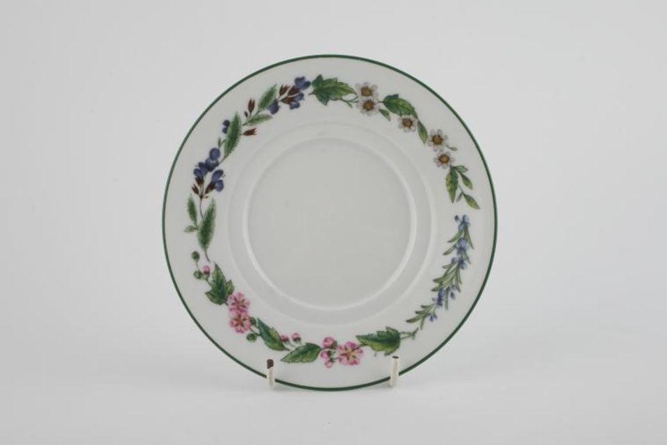 Royal Worcester Worcester Herbs Tea Saucer 3" well - For Straight Sided Cups - Made abroad. 6 1/4"