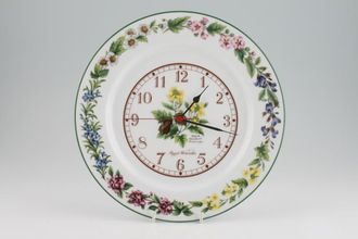 Royal Worcester Worcester Herbs Clock Round 10 1/8"