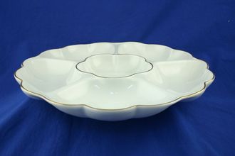Sell Royal Worcester White and Gold Hor's d'oeuvres Dish Scalloped, 6 compartments 13 1/2"