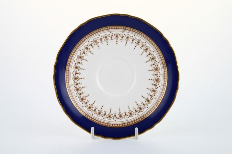 Royal Worcester Regency - Blue - White China Tea Saucer Curved 5 5/8"