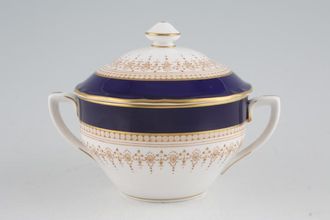 Royal Worcester Regency - Blue - White China Sugar Bowl - Lidded (Tea)