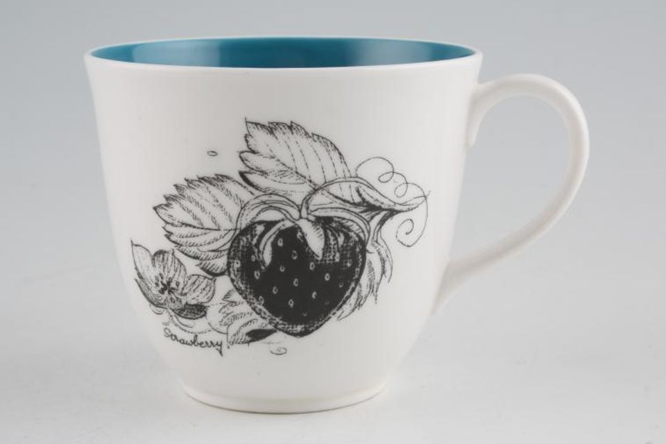 Susie Cooper Black Fruit - Strawberry Teacup Signed 3 1/4" x 2 3/4"