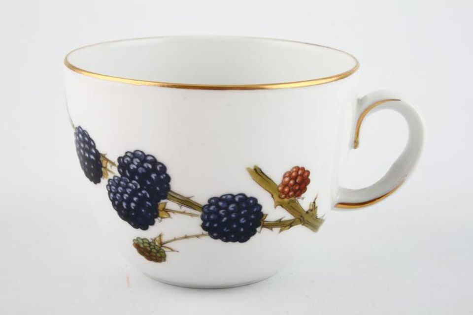 Royal Worcester Wild Harvest - Gold Rim Teacup Blackberry and Cherry 3 1/4" x 2 1/2"