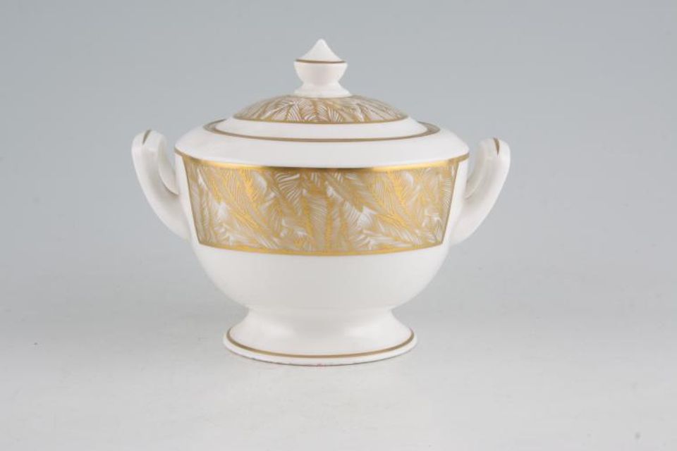Royal Worcester Gold Feathers - Gold Sugar Bowl - Lidded (Tea)