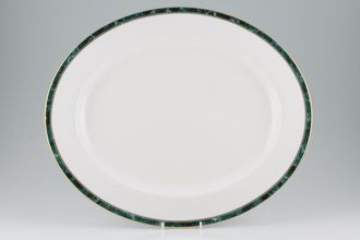 Royal Worcester Medici - Green Oval Platter no inner gold line 15 5/8"