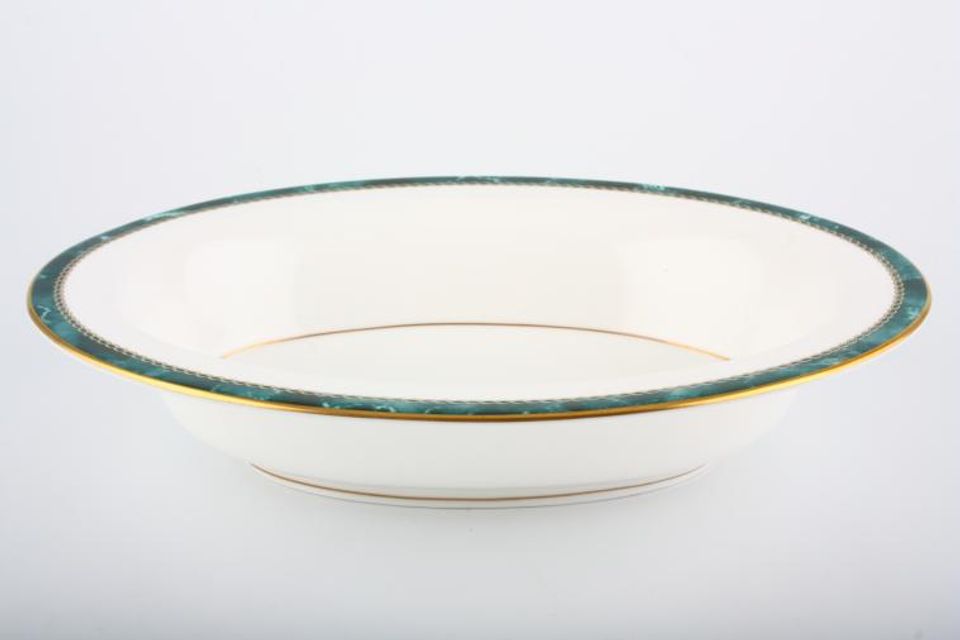 Royal Worcester Medici - Green Vegetable Dish (Open) With Gold Line 10 5/8"