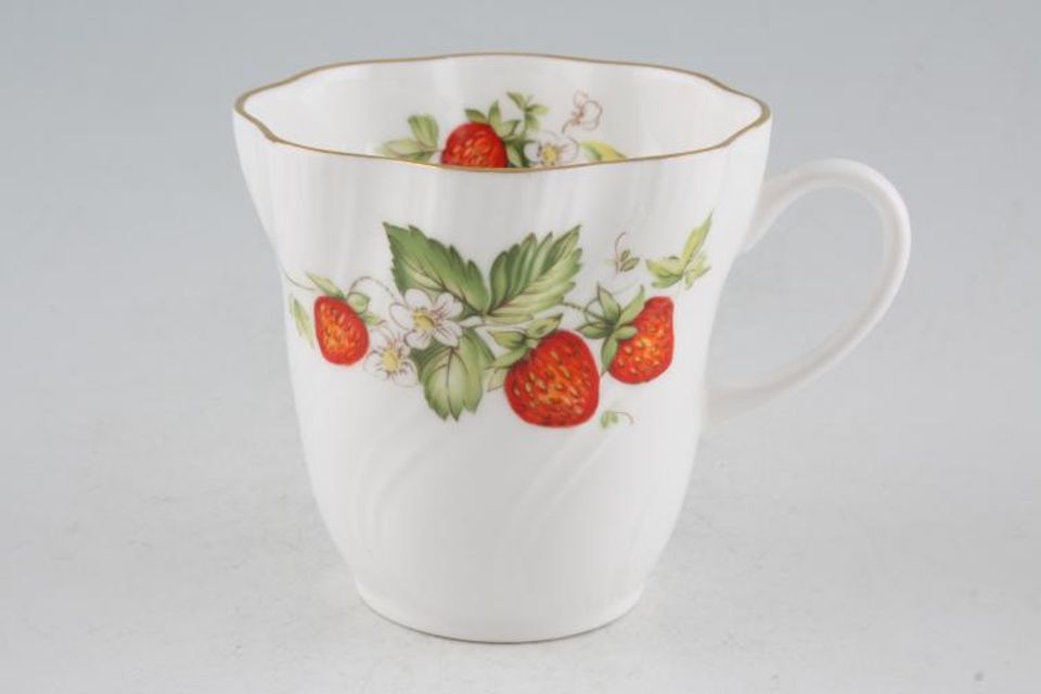 Queens Virginia Strawberry - Gold Edge - Swirl Embossed Coffee Cup 3 1/8" x 3 1/8"