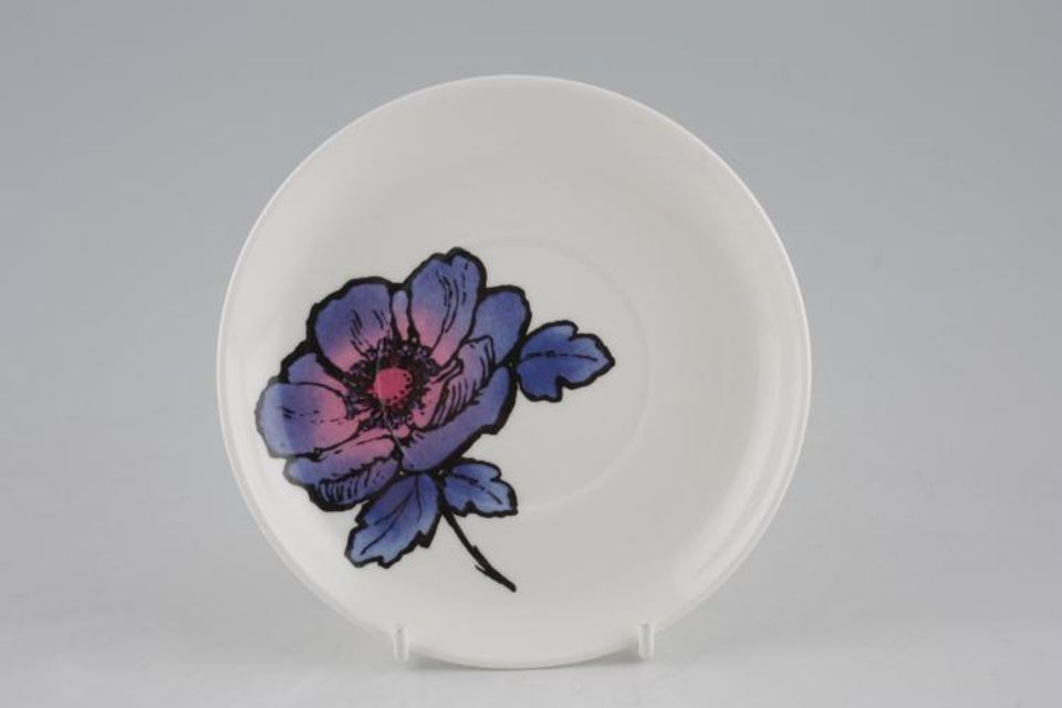 Susie Cooper Blue Anemone Coffee Saucer 5 1/2"