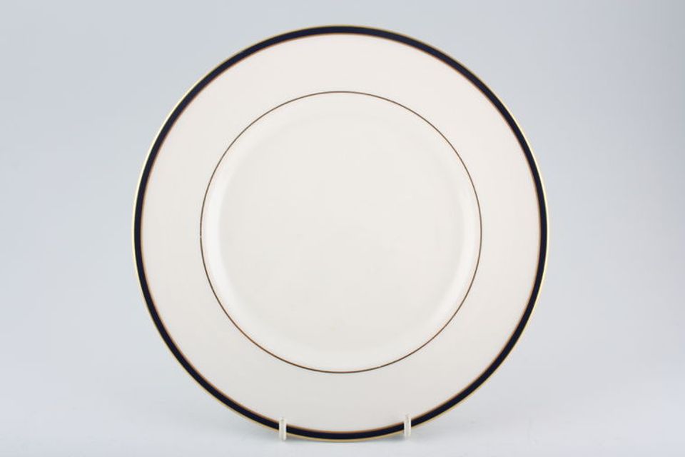 Royal Doulton Oxford Blue - T.C.1210 Dinner Plate gold rim round centre 10 1/2"