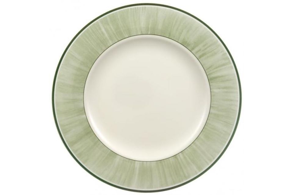 Villeroy & Boch Flora Dinner Plate Green Rim - Shades may vary slightly 10 5/8"