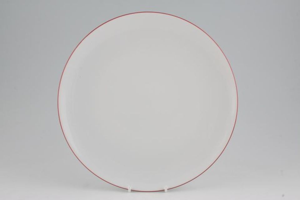 Thomas White with Thin Red Band Dinner Plate 10 1/2"
