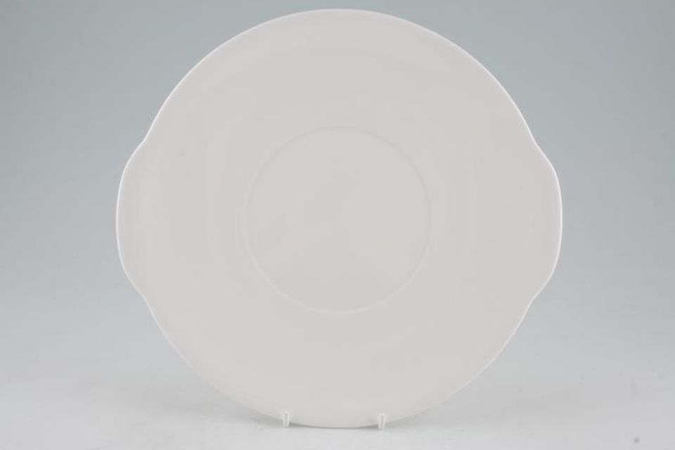 Susie Cooper Contrast - Black + White Cake Plate Member of Wedgwood - Round, Eared